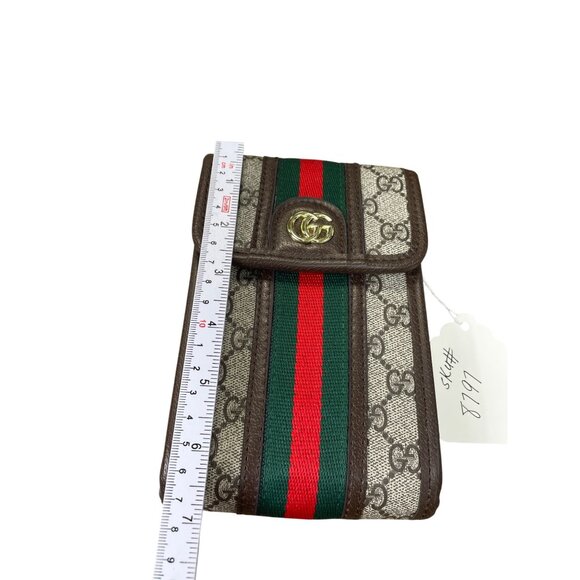 Gucci GG Supreme Canvas Ophidia womans brown red green crossbody SKU 8797 - Picture 5 of 16